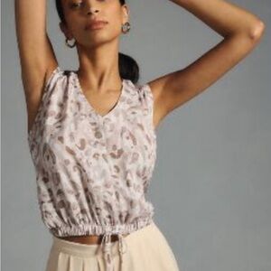 Cloth & Stone animal print sleeveless cotton blouse (S)